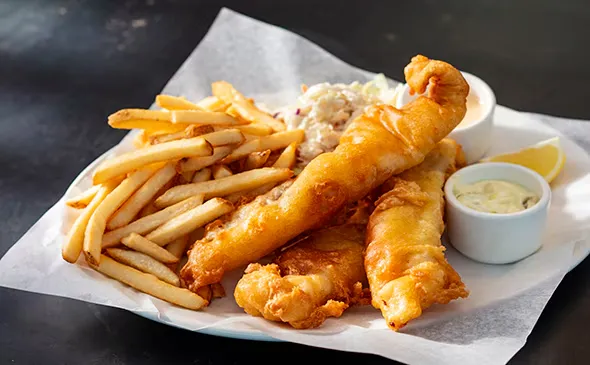 BEER-BATTERED FISH & CHIPS