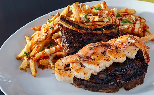 KOREAN RIBEYE & SHRIMP